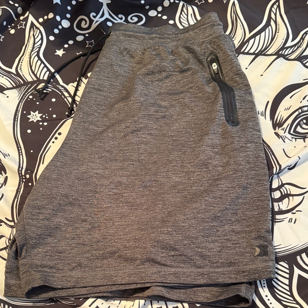 Athletic Grey Shorts Zip Pocket - Mens